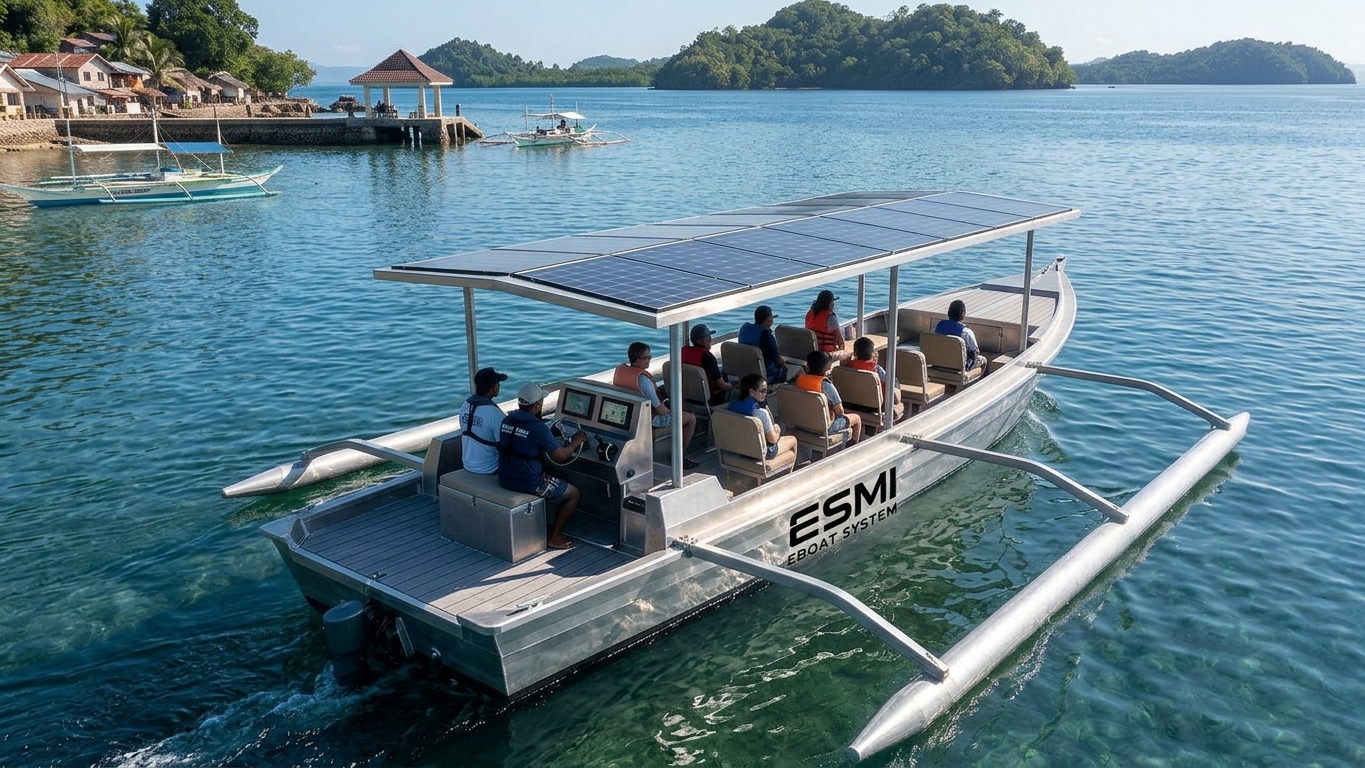ESMI 10m E-Bangka carrying passengers